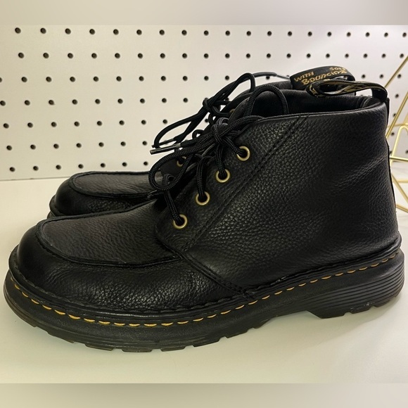 Doc Martens Austin Moc Toe Boots AW004 Black Leather Lace 90s Gorpcore EUC M8 W9 main image 7